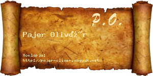 Pajer Olivér névjegykártya